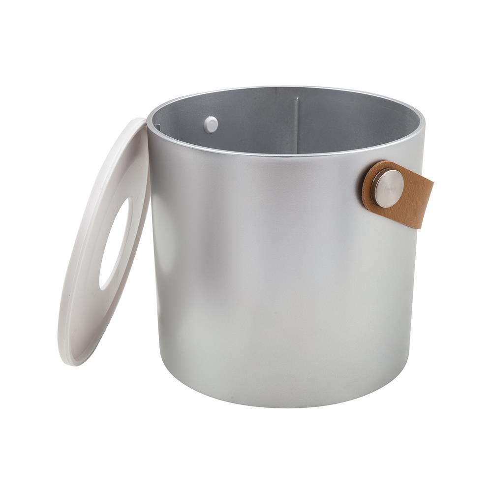 กล่องทิชชูม้วน หูหิ้วหนัง KECH สีเงิน