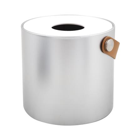 กล่องทิชชูม้วน หูหิ้วหนัง KECH สีเงิน_0