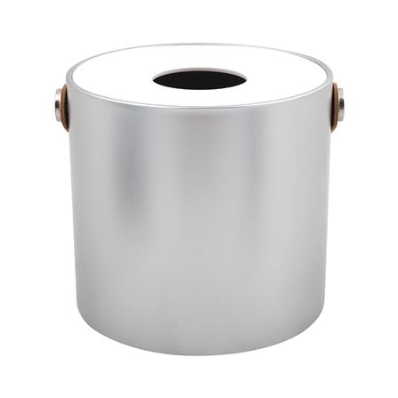 กล่องทิชชูม้วน หูหิ้วหนัง KECH สีเงิน_1