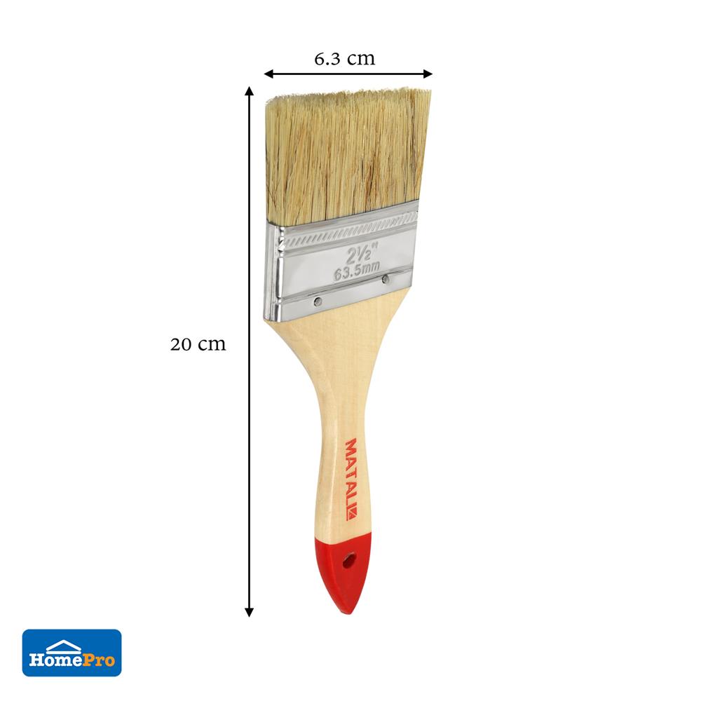 แปรงทาสีขนสังเคราะห์ด้ามไม้ปลายแดง MATALL H204 2.5 นิ้ว