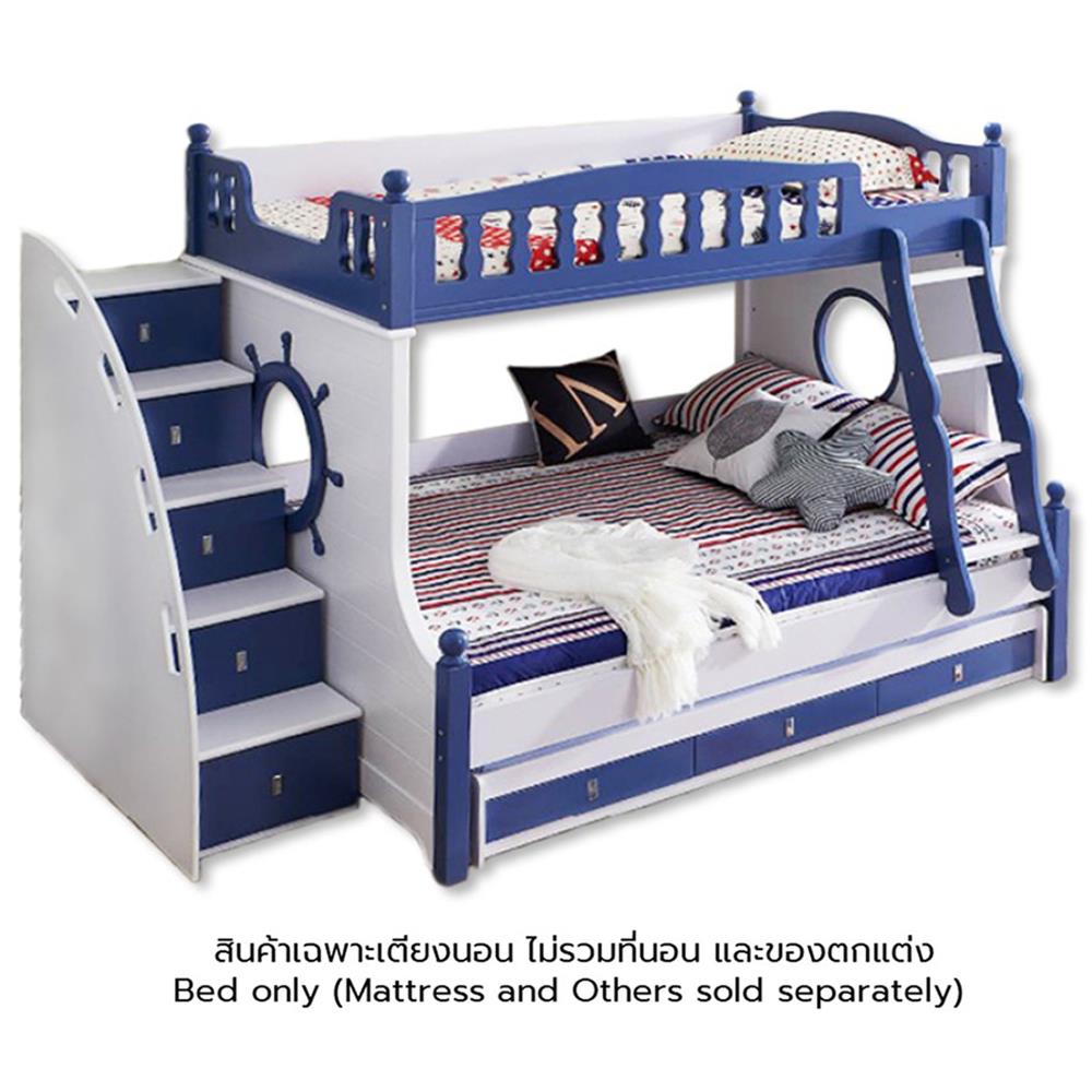 เตียง 2 ชั้นเเละบันได DREAM CAR KID MARINE 611-5B สีนํ้าเงิน/ขาว