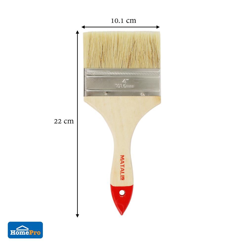 แปรงทาสีขนสังเคราะห์ด้ามไม้ปลายแดง MATALL H206 4 นิ้ว