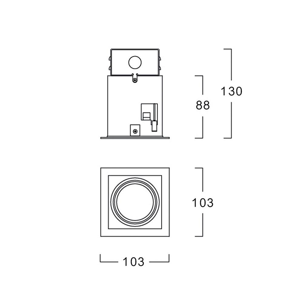 ดาวน์ไลท์ LUMAX 24-04856 4.05 นิ้ว สีขาว/ดำ เหลี่ยม