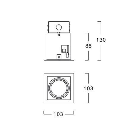 ดาวน์ไลท์ LUMAX 24-04856 4.05 นิ้ว สีขาว/ดำ เหลี่ยม_3