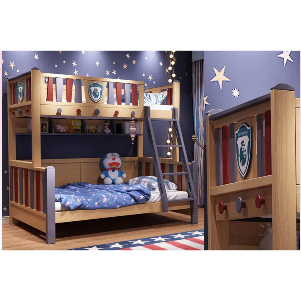 เตียง 2 ชั้น 4 ฟุต DREAM CAR KID PREMIER 0084.4 สีนํ้าตาล/แดง/น้ำเงิน