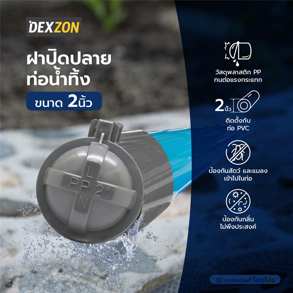 ฝาปิดปลายท่อน้ำทิ้ง DEXZON 2 นิ้ว