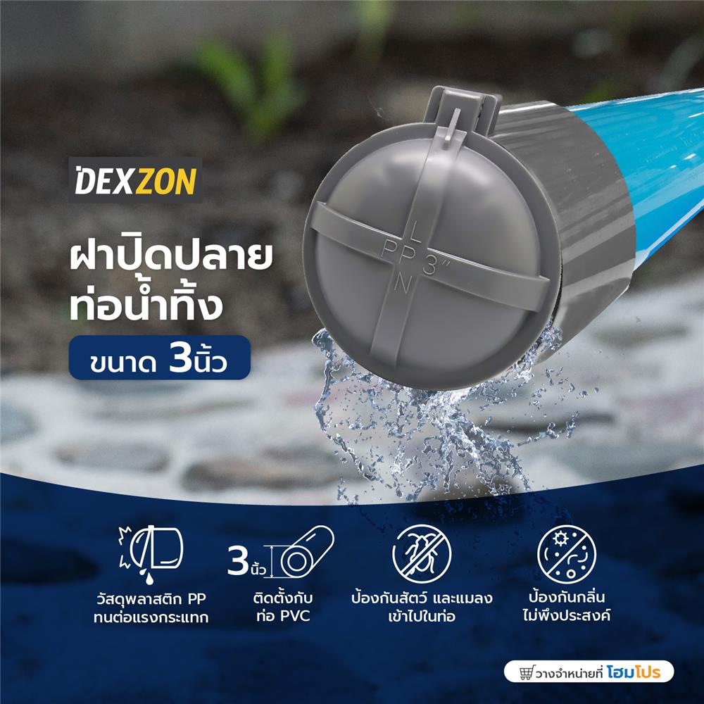 ฝาปิดปลายท่อน้ำทิ้ง DEXZON 3 นิ้ว