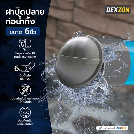 ฝาปิดปลายท่อน้ำทิ้ง DEXZON 6 นิ้ว_4