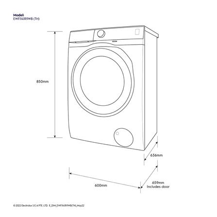 เครื่องซักผ้าฝาหน้า ELECTROLUX EWF1141R9WB 11 กก. อินเวอร์เตอร์ +ขาตั้ง_7