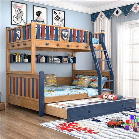 เตียง 2 ชั้น 5 ฟุต DREAM CAR KID PREMIER 008-5.6 สีนํ้าตาล/เเดง/นํ้าเงิน_2