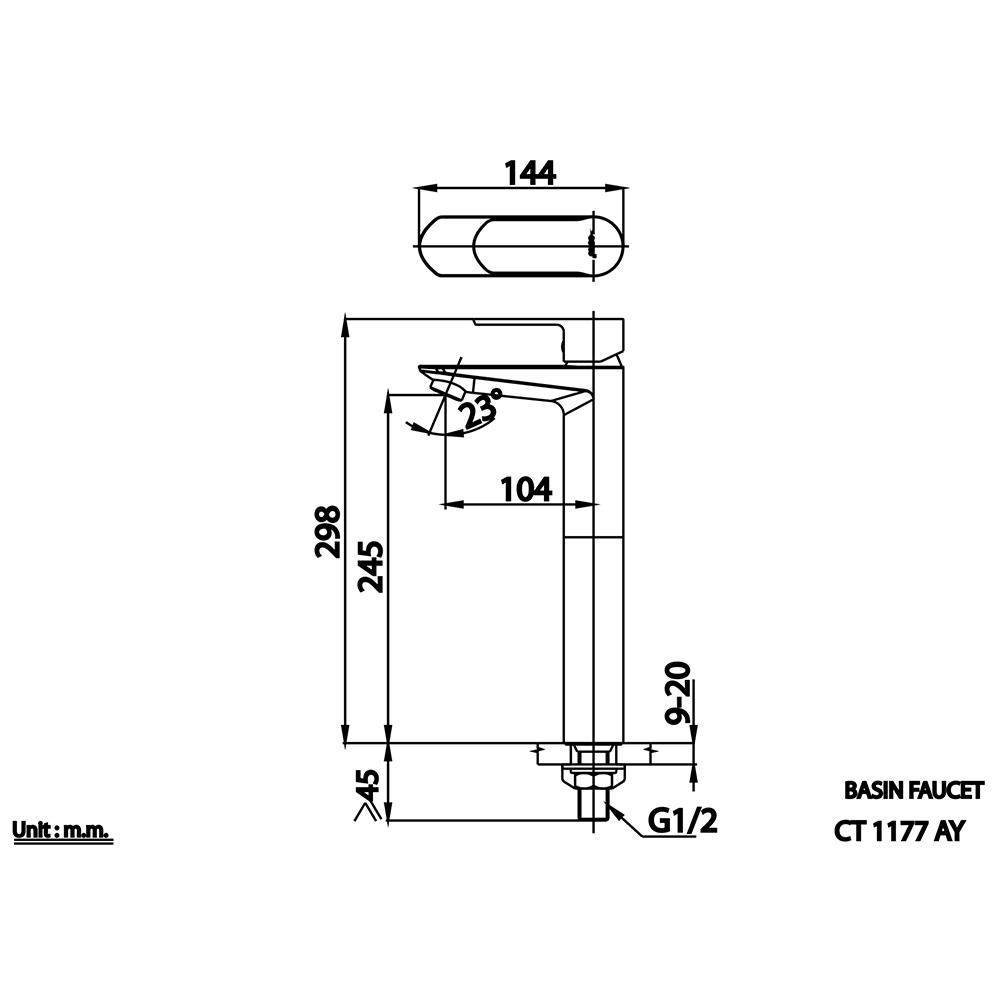 ก๊อกอ่างล้างหน้าเดี่ยว COTTO CT1177AY สีโครม