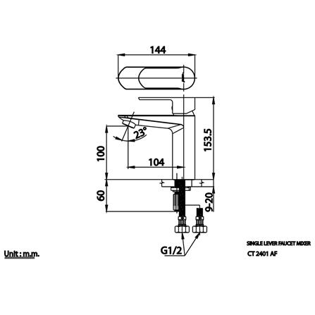 ก๊อกอ่างล้างหน้าผสม COTTO CT2401AF สีโครม_1