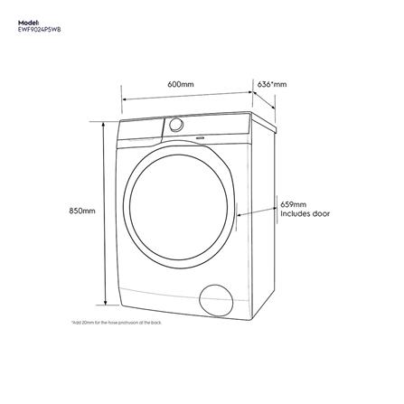 เครื่องซักผ้าฝาหน้า ELECTROLUX EWF9024P5WB 9 กก. อินเวอร์เตอร์ +ขาตั้ง_6