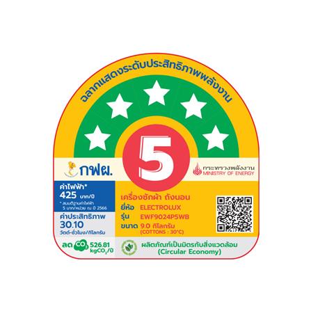 เครื่องซักผ้าฝาหน้า ELECTROLUX EWF9024P5WB 9 กก. อินเวอร์เตอร์ +ขาตั้ง_5