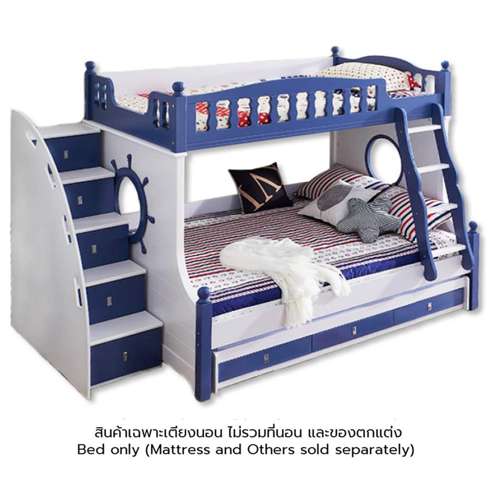 เตียง 2 ชั้น เเละบันได DREAM CAR KID MARINE 611-4B สีนํ้าเงิน/ขาว