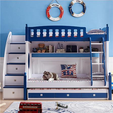 เตียง 2 ชั้น เเละบันได DREAM CAR KID MARINE 611-4B สีนํ้าเงิน/ขาว_3