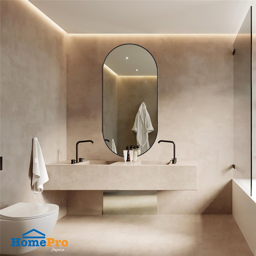 กระจกเงาตกแต่ง MOYA AL058-OV 50x100 ซม. สีดำ