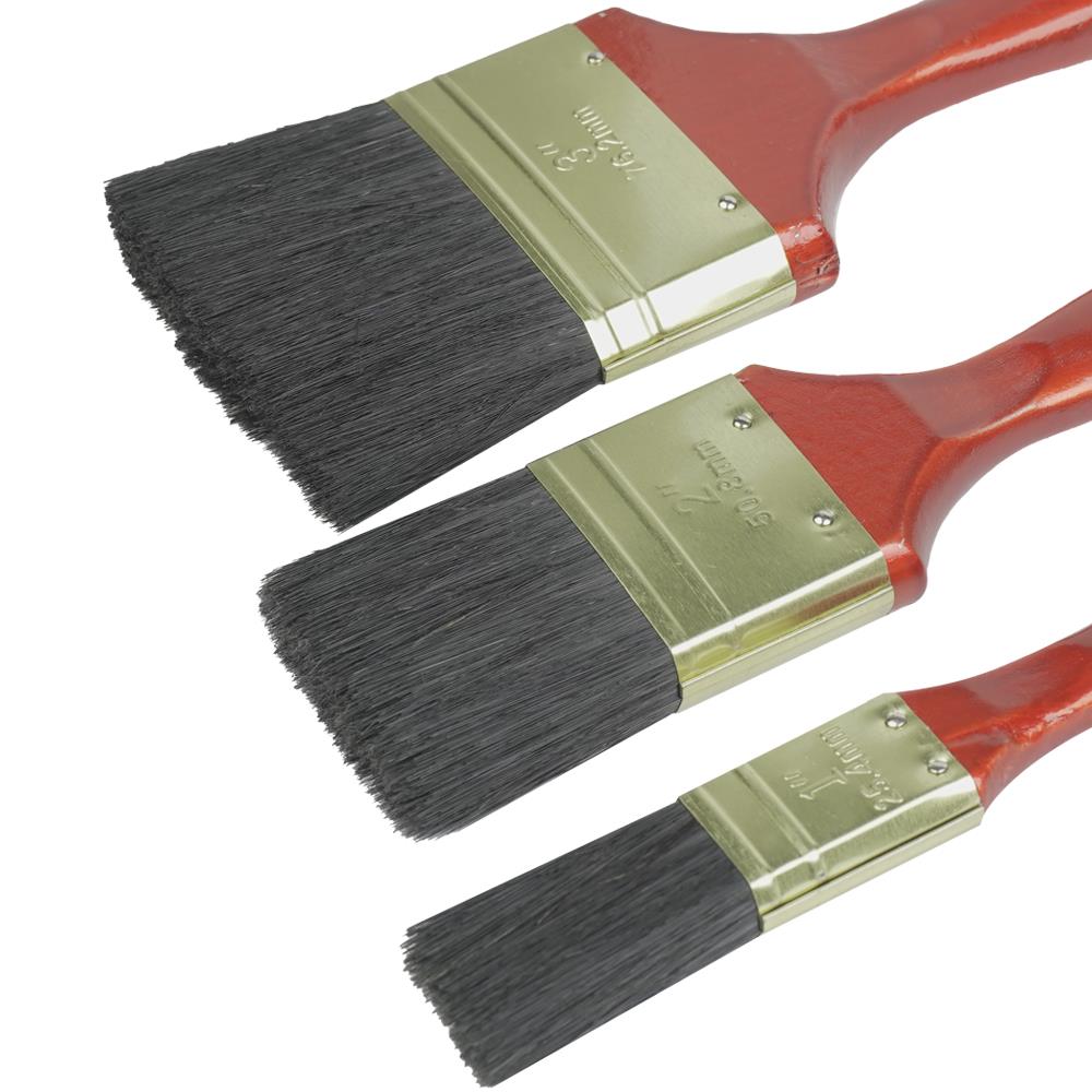 ชุดแปรงทาสีขนสังเคราะห์ดำ MATALL แพ็ก 3 ชิ้น