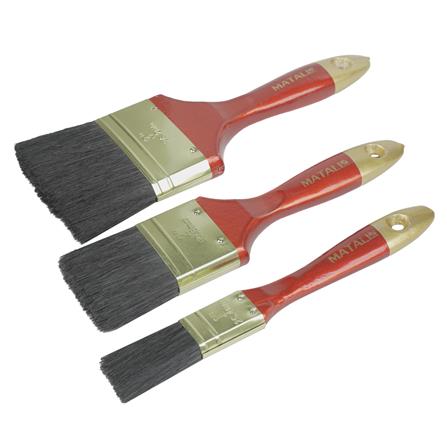 ชุดแปรงทาสีขนสังเคราะห์ดำ MATALL แพ็ก 3 ชิ้น_0