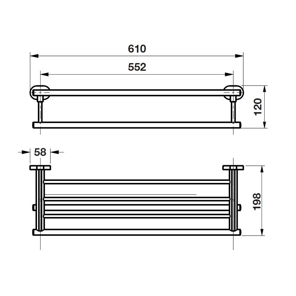 ชั้นวางพร้อมราว HAFELE 499.98.231 โครม