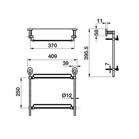 ชั้นกระจกติดผนัง 2 ชั้น HAFELE 499.98.230_1