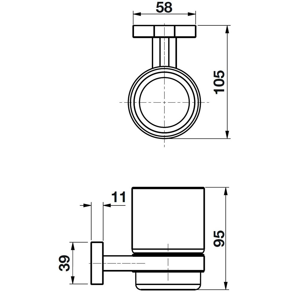 ที่ใส่แปรงพร้อมแก้ว HAFELE 499.98.235 โครม