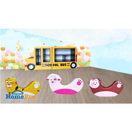 ชั้นวางของเด็ก 7 ช่อง PLAYSANOOK SCHOOL BUS สีเหลือง_1