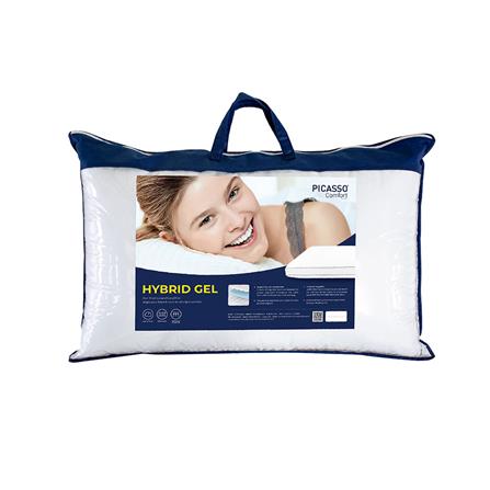 หมอนหนุน ไมโครไฟเบอร์ PICASSO HYBIRD GEL 48x73 ซม. สีขาว_2