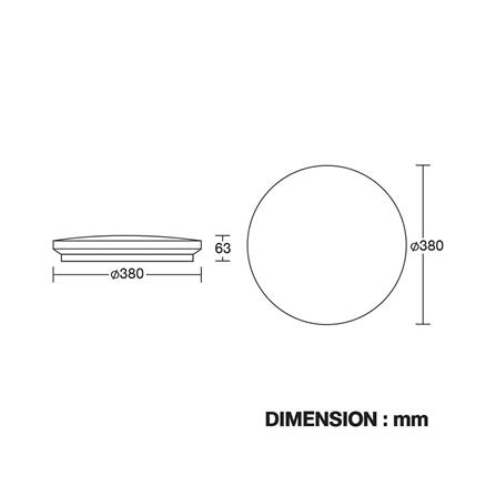 ไฟเพดาน LED BEC JASMINE-62 14 นิ้ว 36 วัตต์ DAYLIGHT สีขาว_3