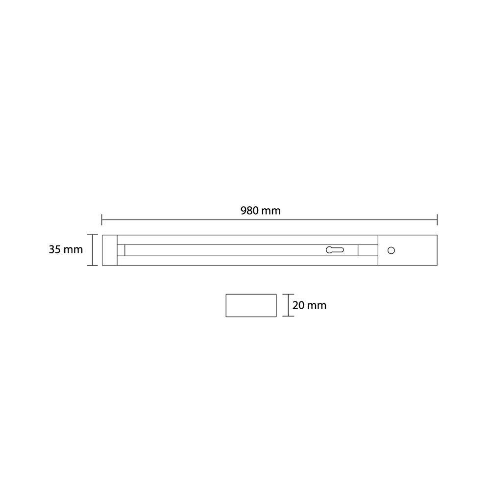 รางไฟแทรคไลท์ SHINING SF-TRK-RAIL-1 1 เมตร สีดำ