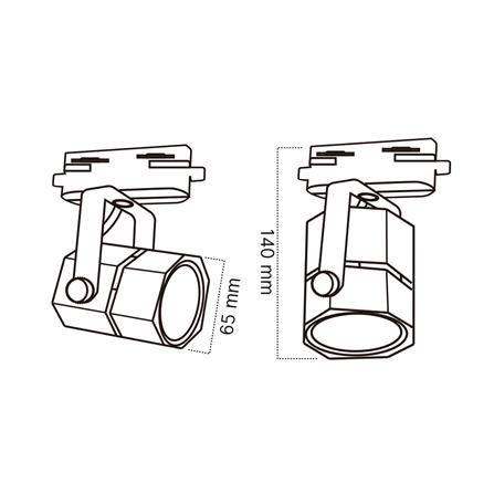 แทรคไลท์ ติดราง GU5.3 SHINING SF-OCTA สีดำ_7