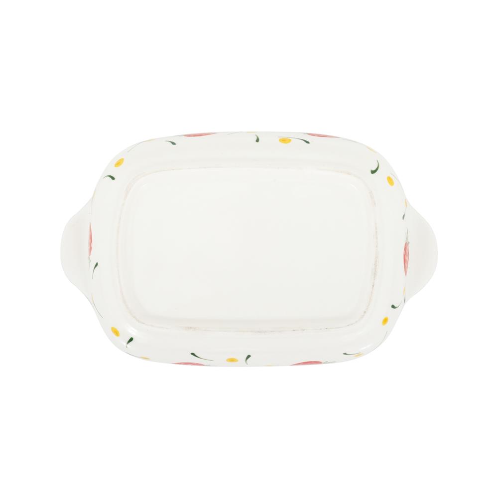 ชามเหลี่ยม 2 หู KECH PORCELAIN 9 นิ้ว STRAWBERRY