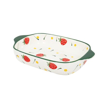 ชามเหลี่ยม 2 หู KECH PORCELAIN 9 นิ้ว STRAWBERRY_0