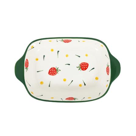 ชามเหลี่ยม 2 หู KECH PORCELAIN 9 นิ้ว STRAWBERRY_1