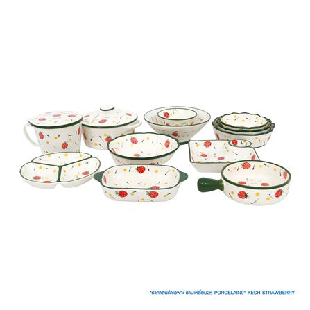 ชามเหลี่ยม 2 หู KECH PORCELAIN 9 นิ้ว STRAWBERRY_3
