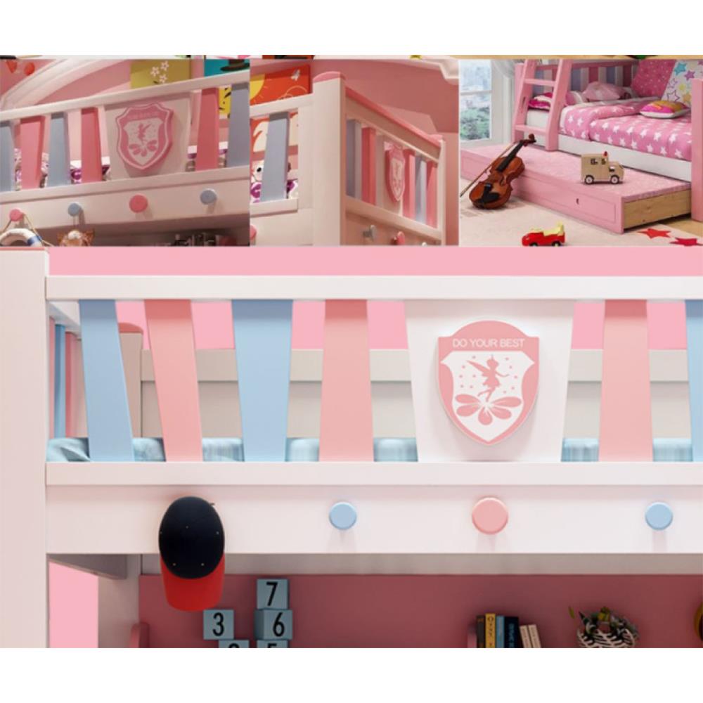 เตียง 2 ชั้น 4 ฟุต DREAM CAR KID PREMIER 0084.7 สีชมพู/ฟ้า/ขาว