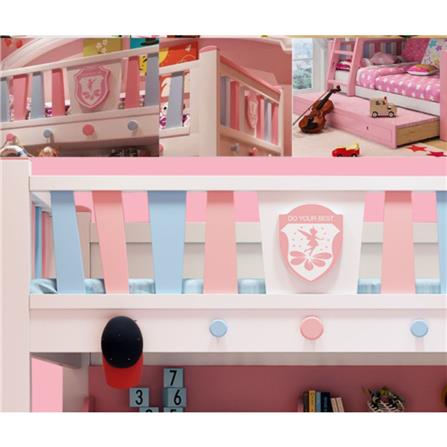 เตียง 2 ชั้น 4 ฟุต DREAM CAR KID PREMIER 0084.7 สีชมพู/ฟ้า/ขาว_1