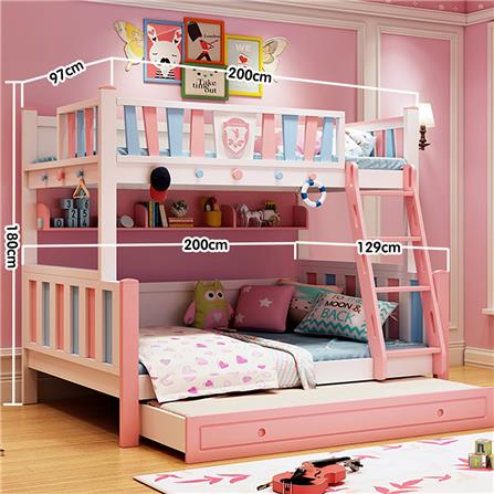เตียง 2 ชั้น 4 ฟุต DREAM CAR KID PREMIER 0084.7 สีชมพู/ฟ้า/ขาว_3