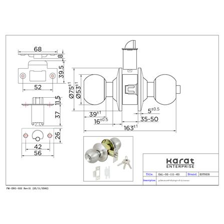 ลูกบิดทั่วไป หัวกลม ESTHER EAL-02-111-63 สีสเตนเลส_1