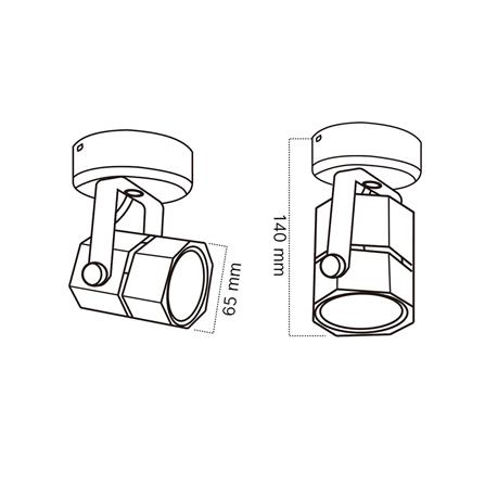 แทรคไลท์ ติดผนัง GU5.3 SHINING SF-OCTA2 สีดำ_7