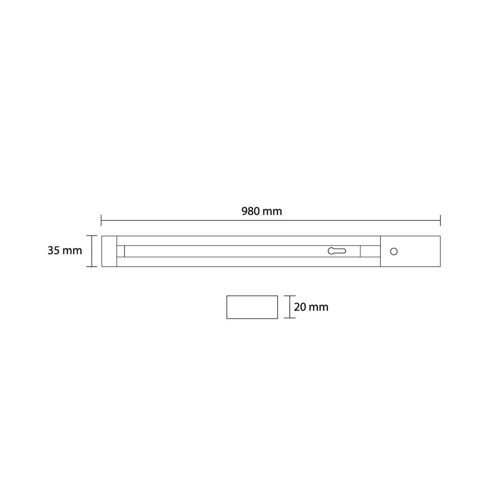 รางไฟแทรคไลท์ SHINING SF-TRK-RAIL-2 สีขาว 1 เมตร