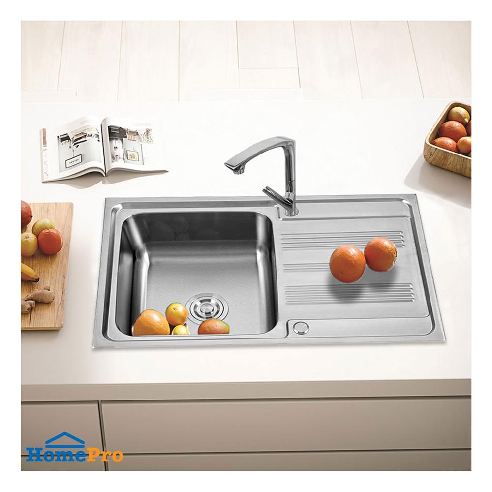 ซิงค์ฝัง 1 หลุม 1 ที่พัก AXIA COMO80 สีเงิน