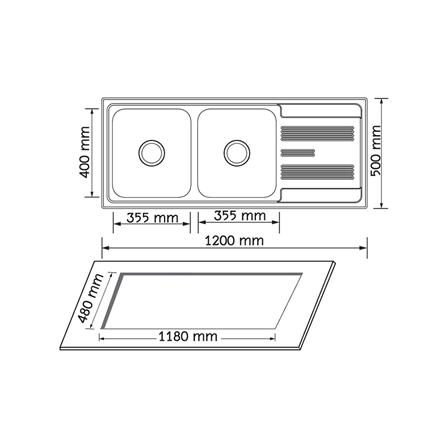 ซิงค์ฝัง 2 หลุม 1 ที่พัก AXIA COMO120 สีเงิน_3