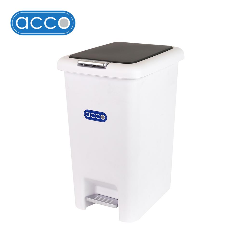 ถังขยะเหยียบเหลี่ยม ACCO COCO 20 ลิตร สีขาว/เทา