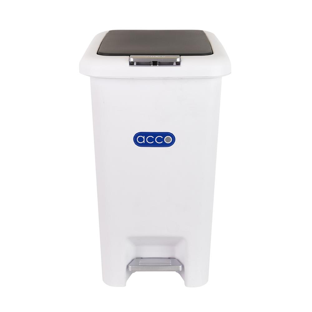 ถังขยะเหยียบเหลี่ยม ACCO COCO 20 ลิตร สีขาว/เทา