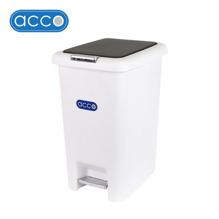 ถังขยะเหยียบเหลี่ยม ACCO COCO 20 ลิตร สีขาว/เทา