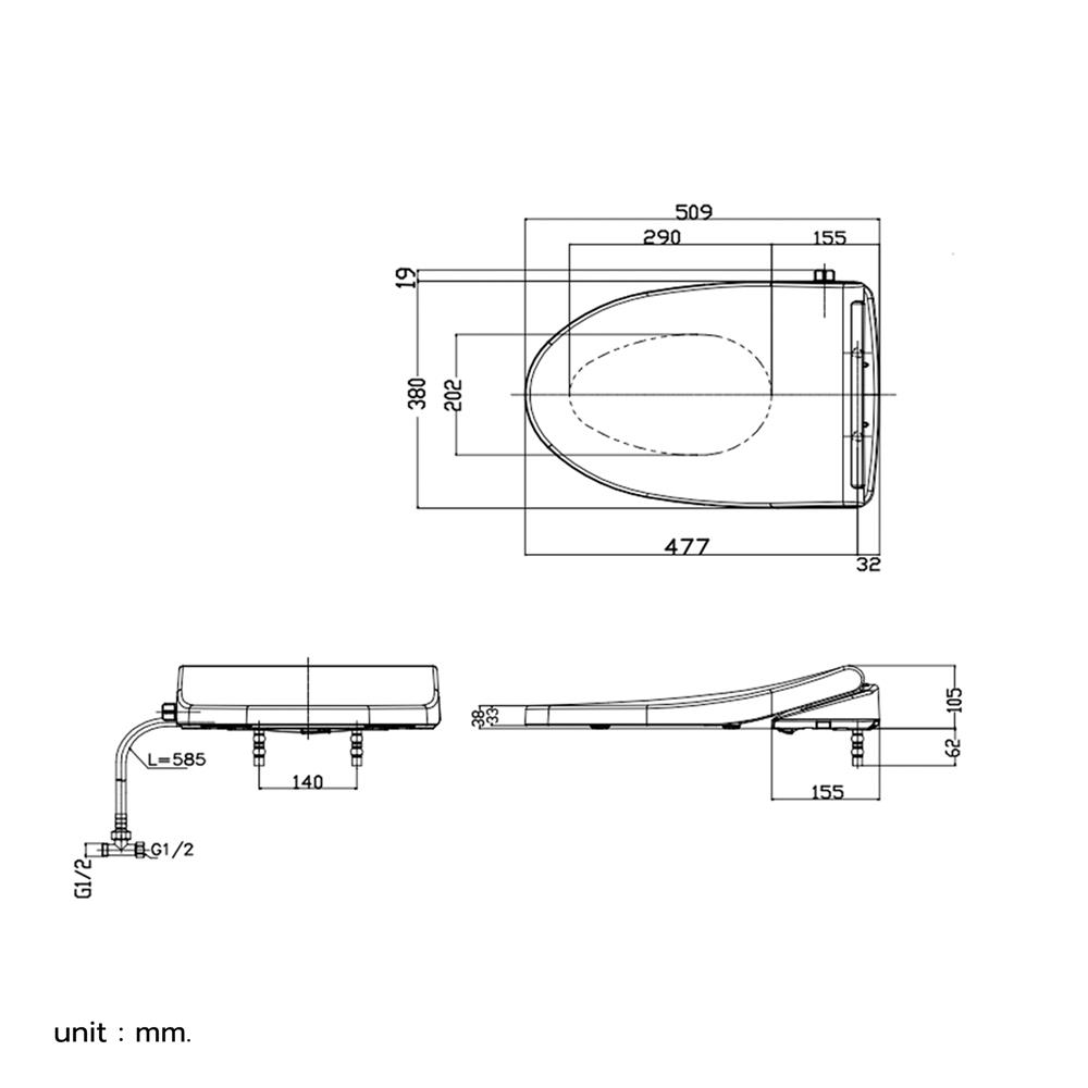 ฝารองนั่งอัตโนมัติ TOTO ECO WASHER TCW1211A
