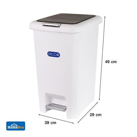 ถังขยะเหยียบเหลี่ยม ACCO COCO 30 ลิตร สีขาว/เทา_5