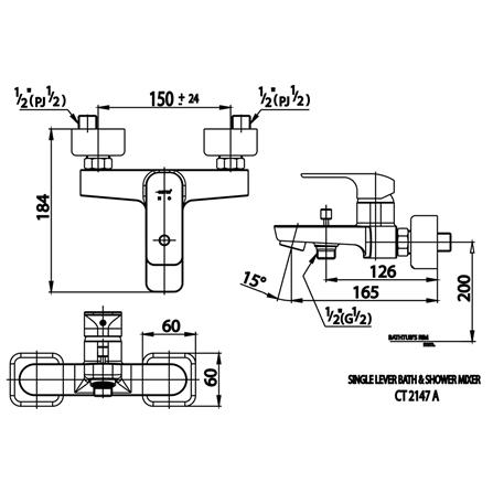 ก๊อกผสมอ่างอาบ COTTO CT2147A สีขาว_1