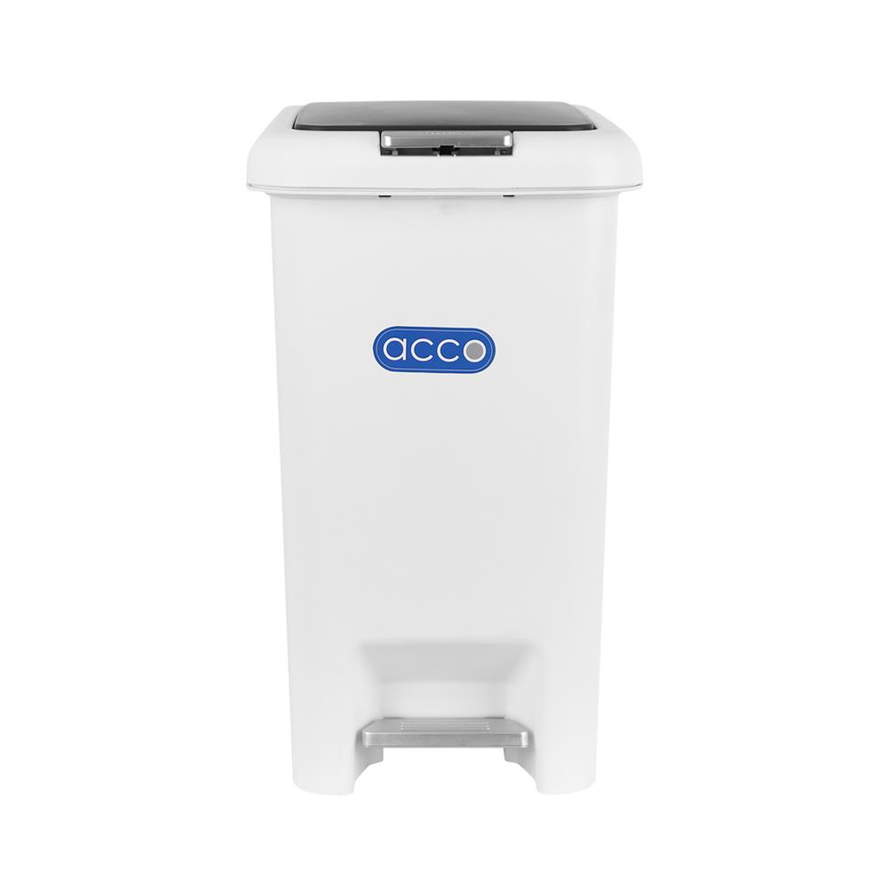 ถังขยะเหยียบเหลี่ยม ACCO COCO 15 ลิตร สีขาว/เทา